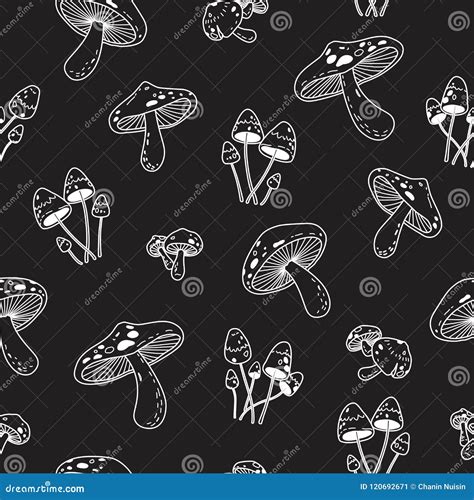 Mushroom Seamless Pattern Cartoon Vector Cartoondealer