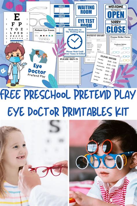 Free Preschool Pretend Play Eye Doctor Printables Kit Dramatic Play