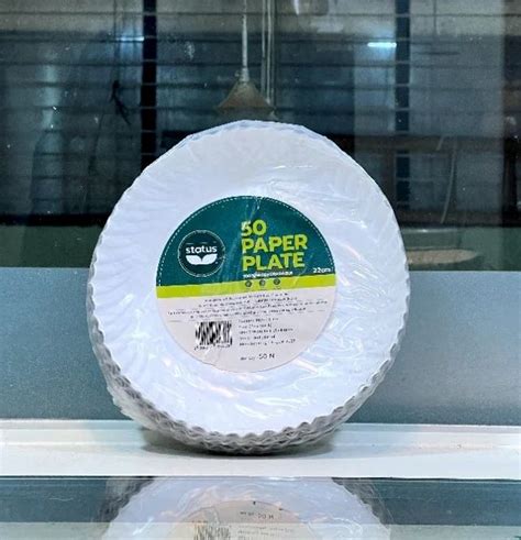 22cm Status White Biodegradable Paper Plate At Rs 55 Pack