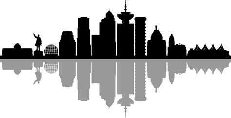 VANCOUVER CANADA Skyline Outline Silhouette VECTOR Svg Eps Etsy