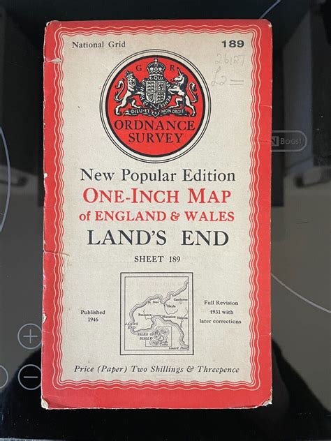 Ordnance Survey 1 Inch Map Sheet 189 Lands End Ebay