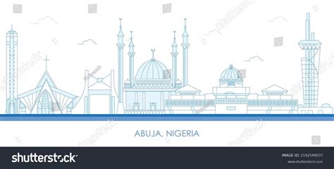 Outline Skyline Panorama City Abuja Nigeria Stock Vector (Royalty Free ...