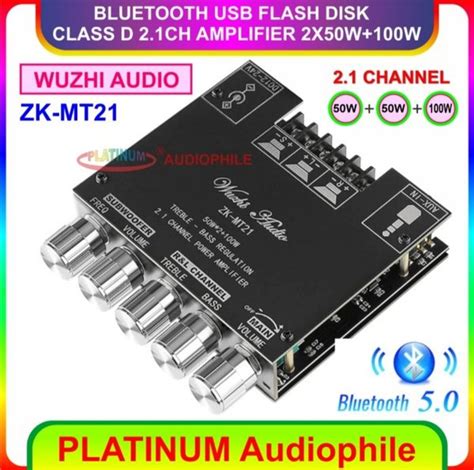 Jual Bluetooth 5 0 Amplifier Class D 2 1 CH Class D Amplifier ZK MT21