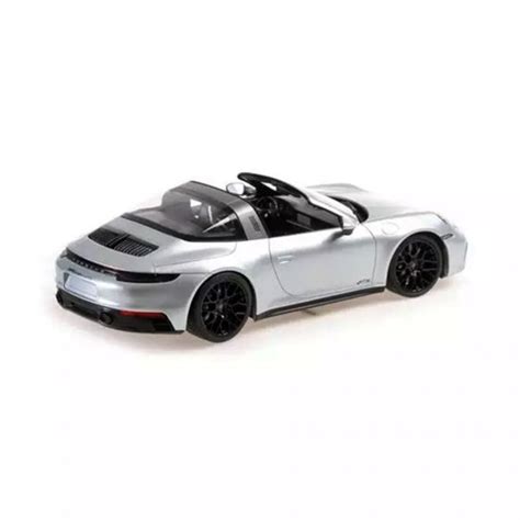 Miniatura Carro Porsche 911 Targa 4 GTS 2021 Prata 1 18 Minichamps