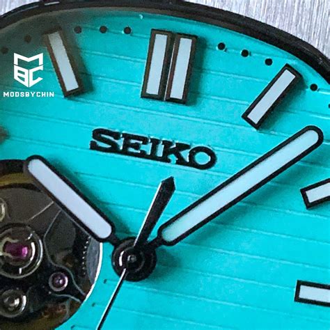 Mod Seiko PP Nautilus Tiffany Blue Silver Open Heart Men S Fashion