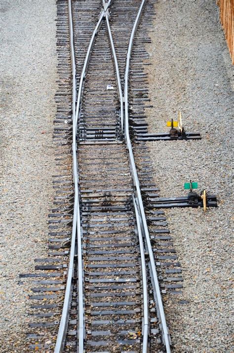 railroad track switch closeup   stock photo image  austin
