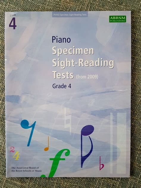 Piano Specimen Sight Reading Tests Grade Abrsm Pub Ebay