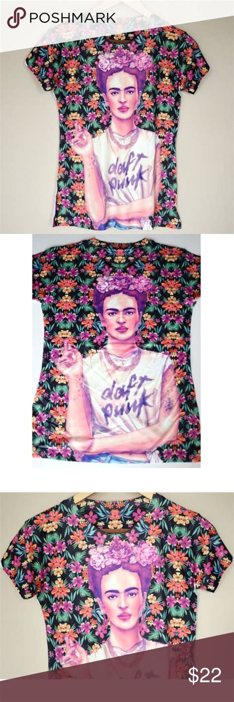 Frida Kahlo Graphic Tee Mexican T Shirt Daft Punk Frida Kahlo Graphic