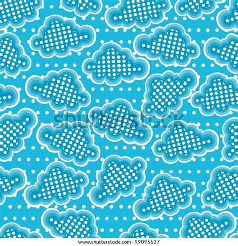 Cute Clouds Seamless Pattern Stock Vector Royalty Free 99095537