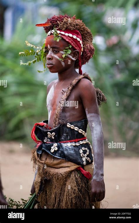 Gabon Libreville Portrait Of A Boy With Traditional Makeup During