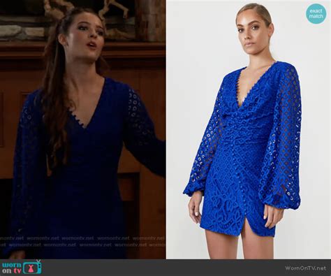 Wornontv Esmes Blue Lace Mini Dress On General Hospital Avery