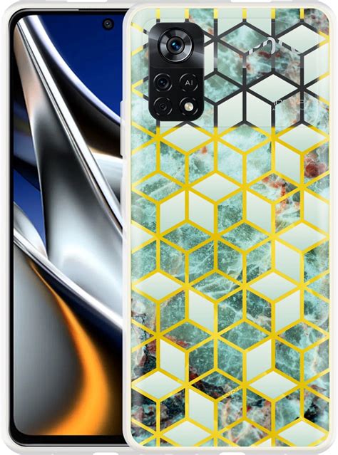 Xiaomi Poco X Pro Hoesje Groen Hexagon Marmer Designed By Cazy Bol