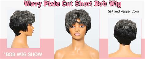 Hanascc Salt And Pepper Wigs For Women Natural Edgy Pixie