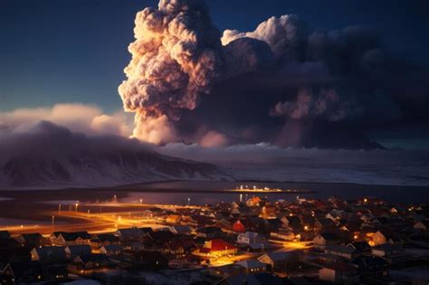 Premium Ai Image Iceland Town Of Grindavik Volcanic Eruption