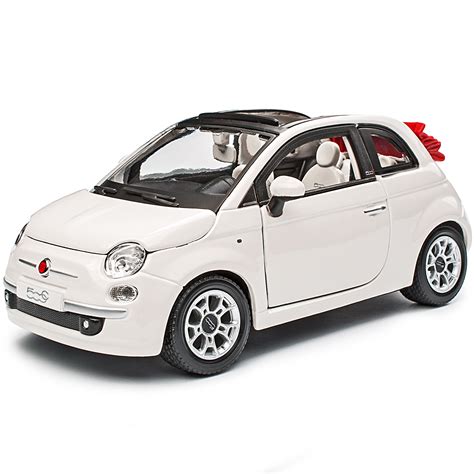 Fiat 500c Convertible Blanco 2007 2014 18 22117 1 24 Bburago Modelo