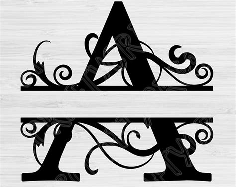 Split Letter Svg Monogram Svg Alphabet Font Svg Files For Etsy