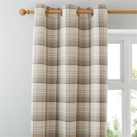 Ochre Balmoral Lined Eyelet Curtains | Dunelm