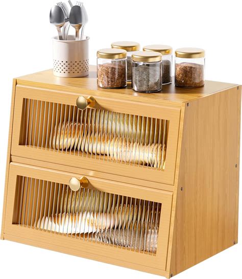 Juatpniy Bread Box Bread Boxes For Kitchen Counter Airtight