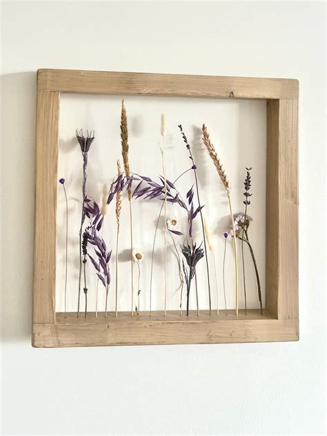 Flower Frame 40x40cm Reclaimed Wooden Frame Dried Flowers Etsy