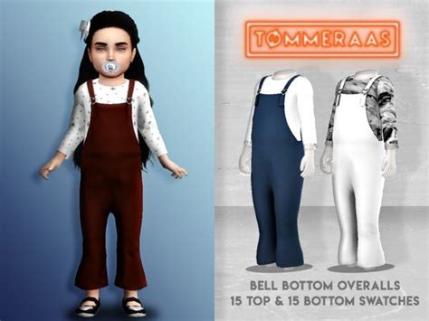 TØmmeraas Bell Bottom Overalls The Sims 4 Sims 4 Toddler Clothes