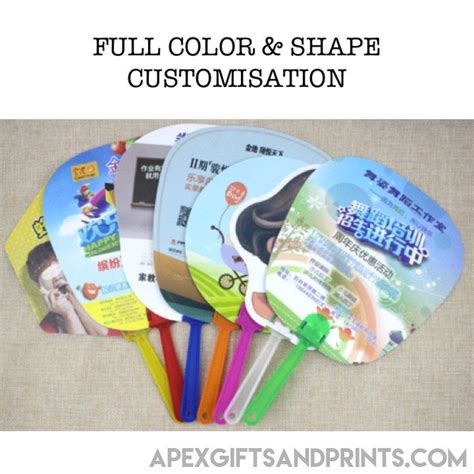 Customised Custom Plastic Hand Fan With Prints by Singapore Corporate - Customised with Logo ...