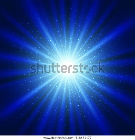 Blue Light Sunburst Background Star Burst Stock Illustration 418651177