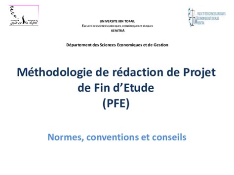 Pdf Méthodologie De Rédaction De Projet De Fin Detude Pfe Normes