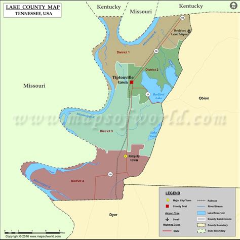 Lake County Map, TN | Map of Lake County Tennessee