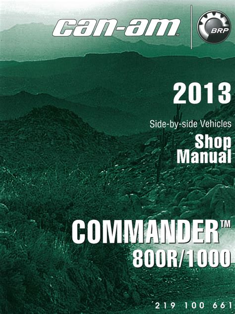 Can Am Commander 800r 1000 Series Atv Service Repair Manual 2013 2014