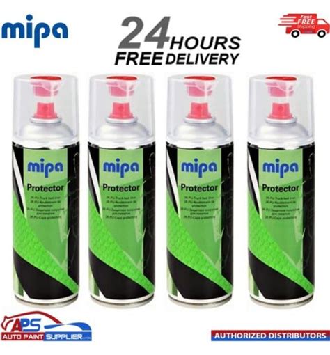 4x MIPA PROTECTOR 2K TOUGH TRUCK BED LINER Raptor AEROSOL 400ML BLACK