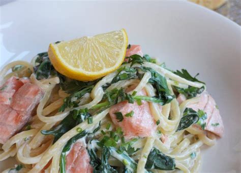 Culy Homemade Snelle Pasta Met Spinazie Kruidenkaas En Zalm Recept