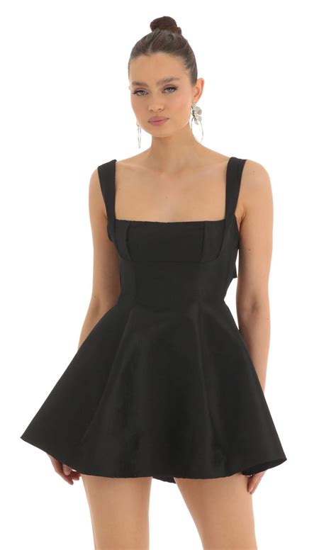 Foxie Fit And Flare Dress In Black LUCY IN THE SKY