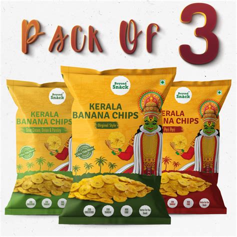 Beyond Snáck Kerala Banana Chips 3 Pack Combo 300g Original Style