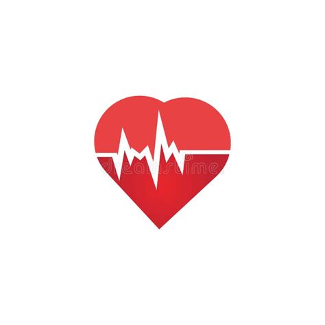 Heart Rate Icon Health Monitor Red Heart Rate Stock Vector