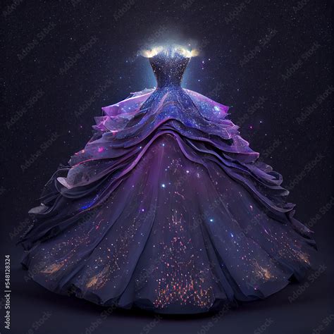 Fantasy Ball Gown Inspired By The Cosmos AI Stock Illustration Adobe