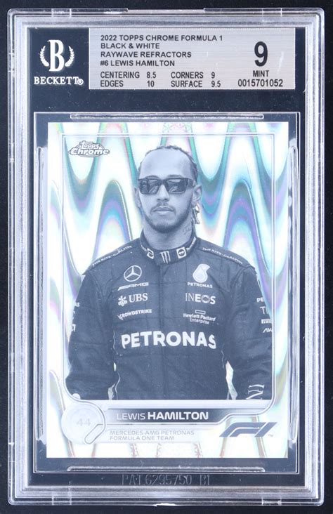 Lewis Hamilton Topps Chrome Formula Black And White Raywave