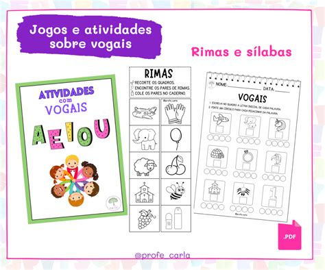 Combo De Atividades E Recursos Sobre As Vogais Profe Carla Recursos