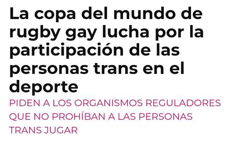 La copa del mundo de rugby gay lucha por la participación de las personas trans en el deporte
