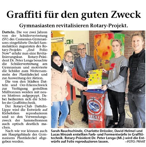 Graffiti F R Den Guten Zweck Rotary Club Datteln Lippe