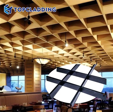 Wooden Grain Acoustic Suspended False Perforated Aluminum Open Cell