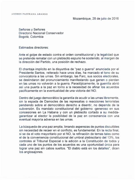 Carta De Andrés Pastrana Al Partido Conservador Pdf