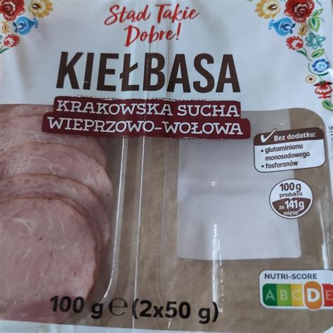 Kiełbasa krakowska sucha K Stąd Takie Dobre kalorie kJ i wartości