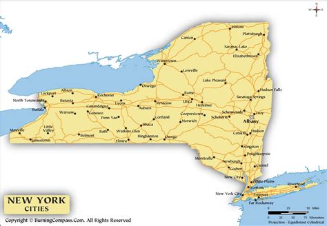 New York Cities Map Map Of New York With Cities