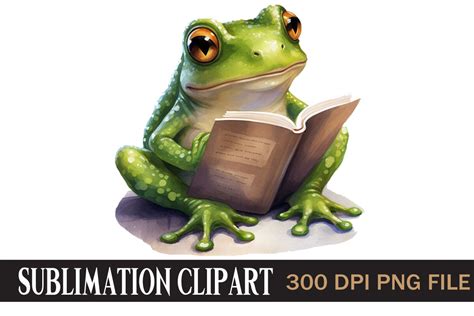 Frog Reading Book Clipart Graphic by CreativeCraft · Creative Fabrica