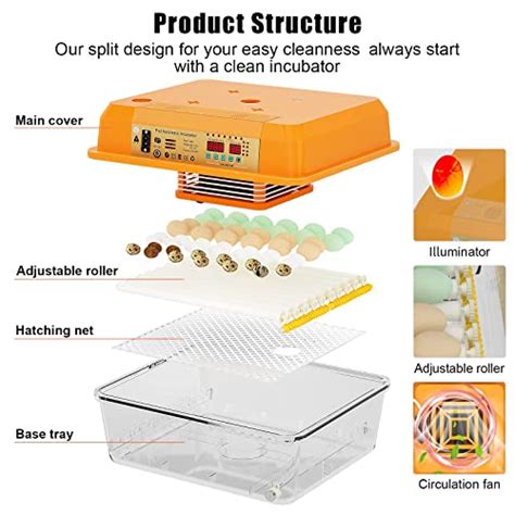 PaTunTEK Incubators For Hatching Eggs 36 Eggs Incubators With