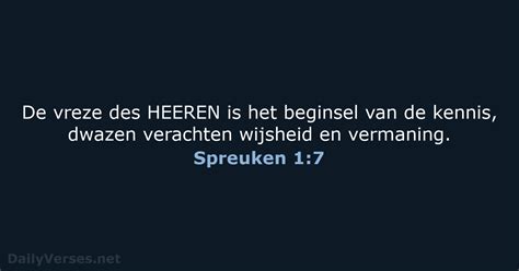 18 Juli 2024 Bijbeltekst Van De Dag HSV Spreuken 1 7