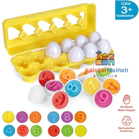 Jual Mainan Edukasi Anak Puzzle Telur Angka Matching Egg Number Toys