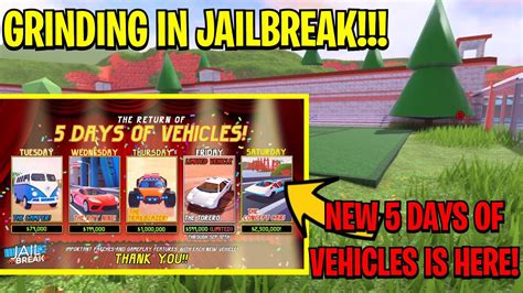 Grinding In Roblox Jailbreak Days Of Vehicles Update Is Now Out