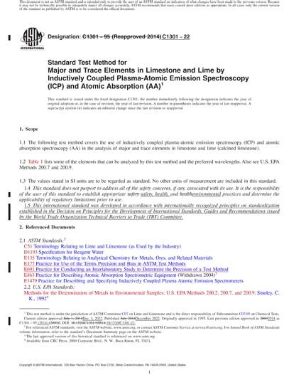 Astm C Red Standard Test Method For Major And Trace Elements