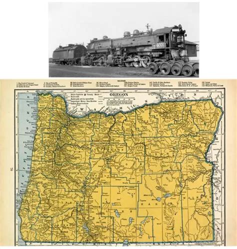 1939 OREGON RAILROAD Map Shows All Rr Depots Counties Towns Sp Rr Print